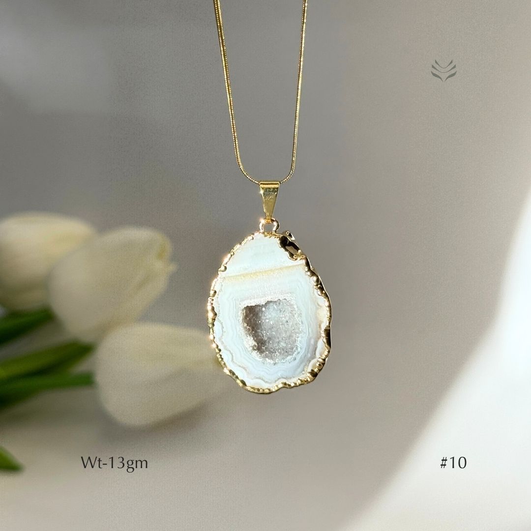 Half Geode Pendant Gold Plated