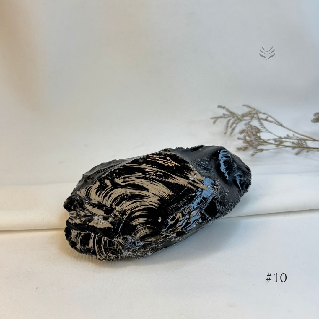 Negative Cut Off Obsidian Rock