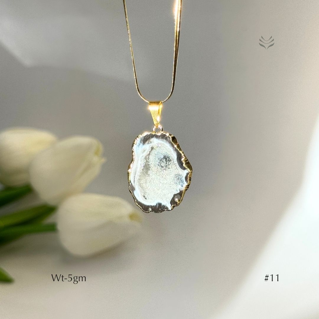Half Geode Pendant Gold Plated