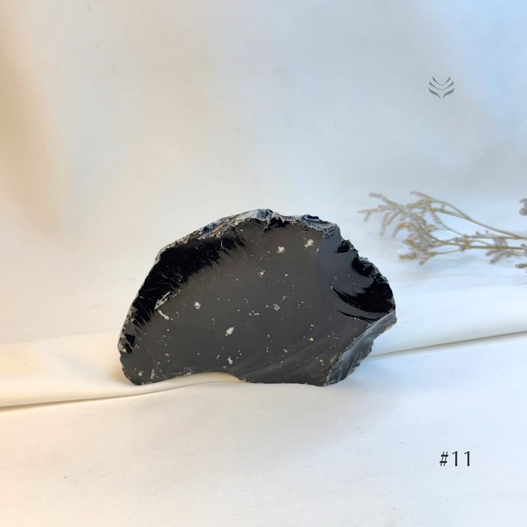 Negative Cut Off Obsidian Rock