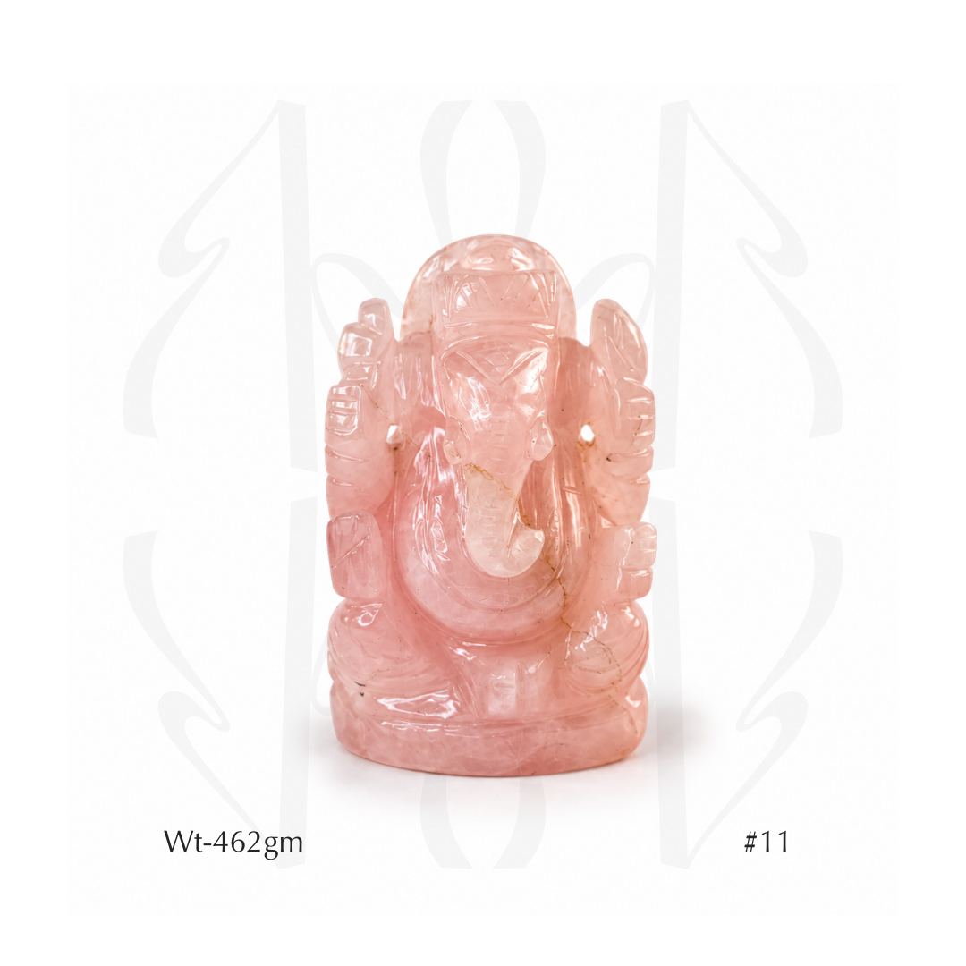 Rose Quartz Ganesha Idol
