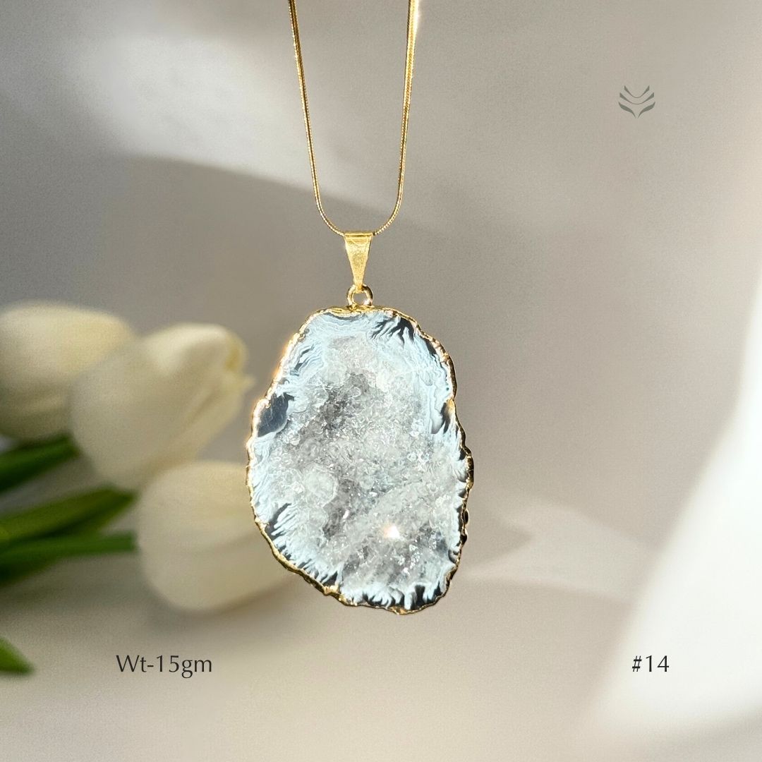 Half Geode Pendant Gold Plated
