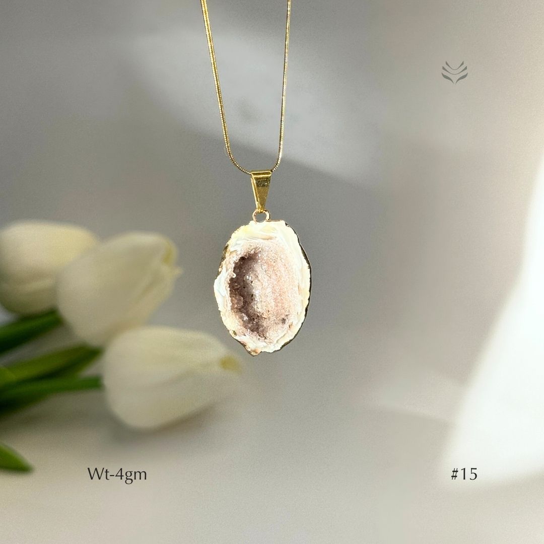 Half Geode Pendant Gold Plated