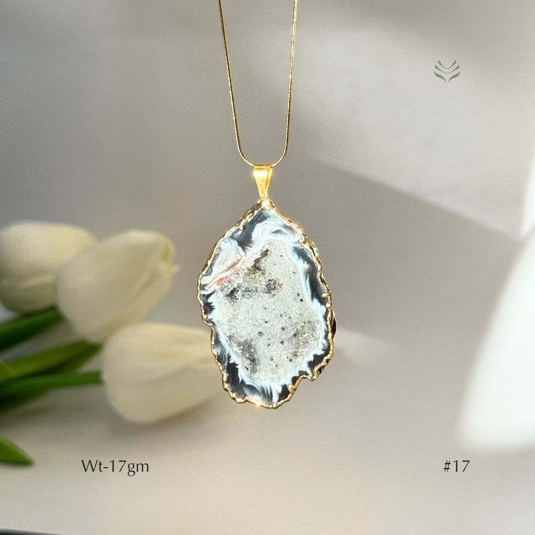Half Geode Pendant Gold Plated