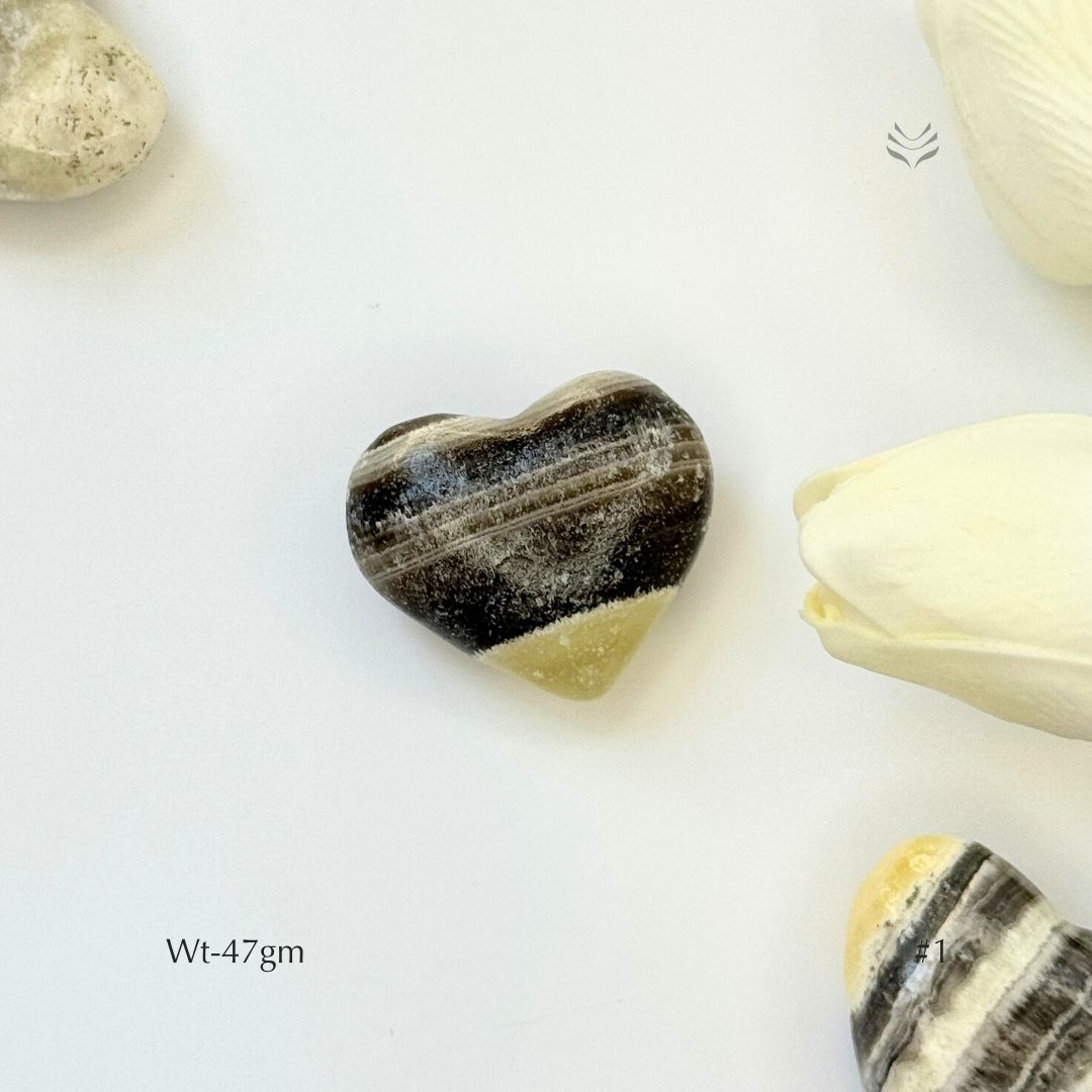Cheat Proof Zebra Calcite Heart