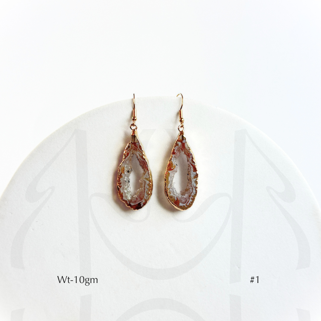 Peach Agate Earrings