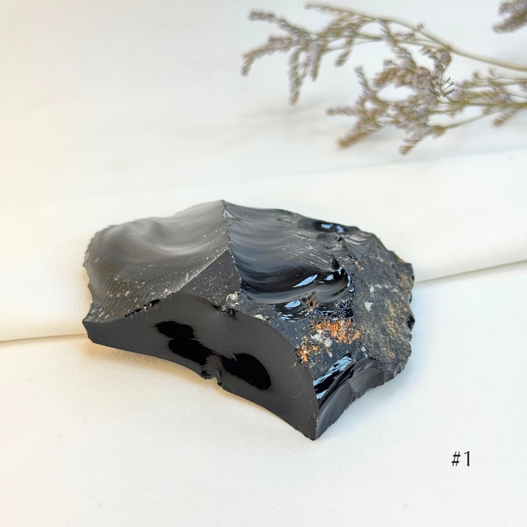 Negative Cut Off Obsidian Rock
