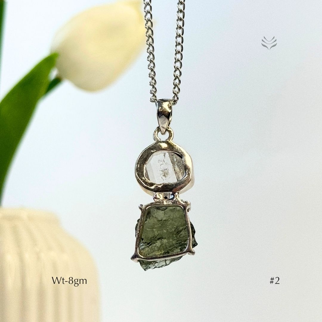 Supreme Power Moldavite with Herkimer Diamond #2