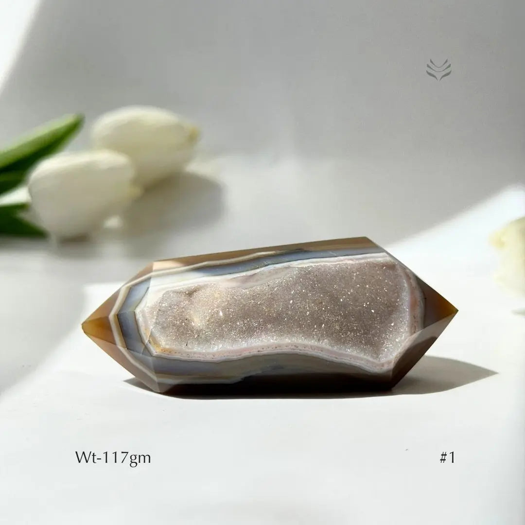 2X Abundance Druzy Agate Double Point Towers