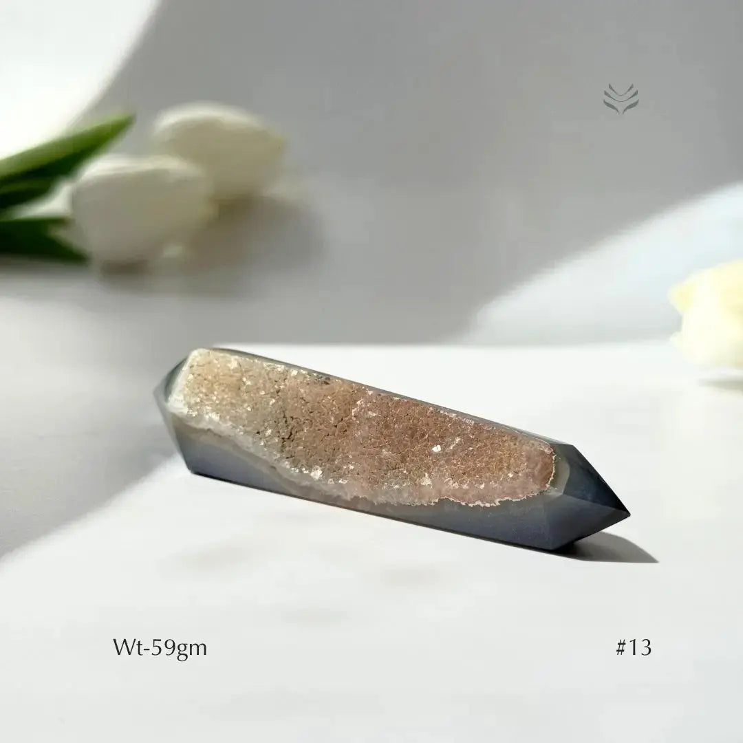 2X Abundance Druzy Agate Double Point Towers