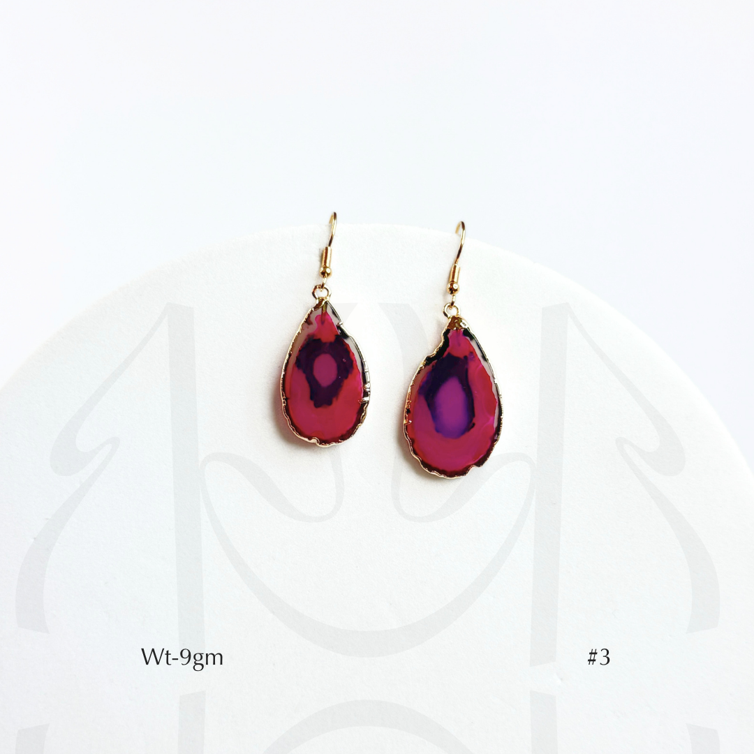 Pink & Purple Agate Earrings