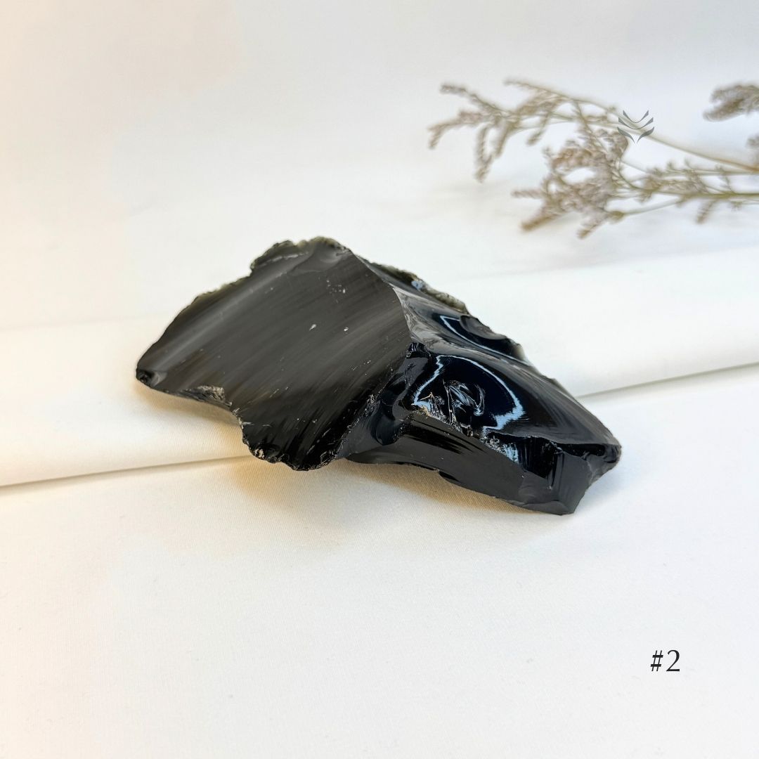 Negative Cut Off Obsidian Rock