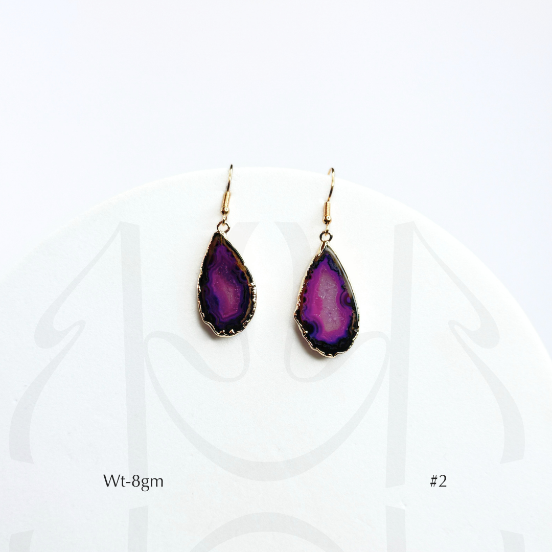 Pink & Purple Agate Earrings