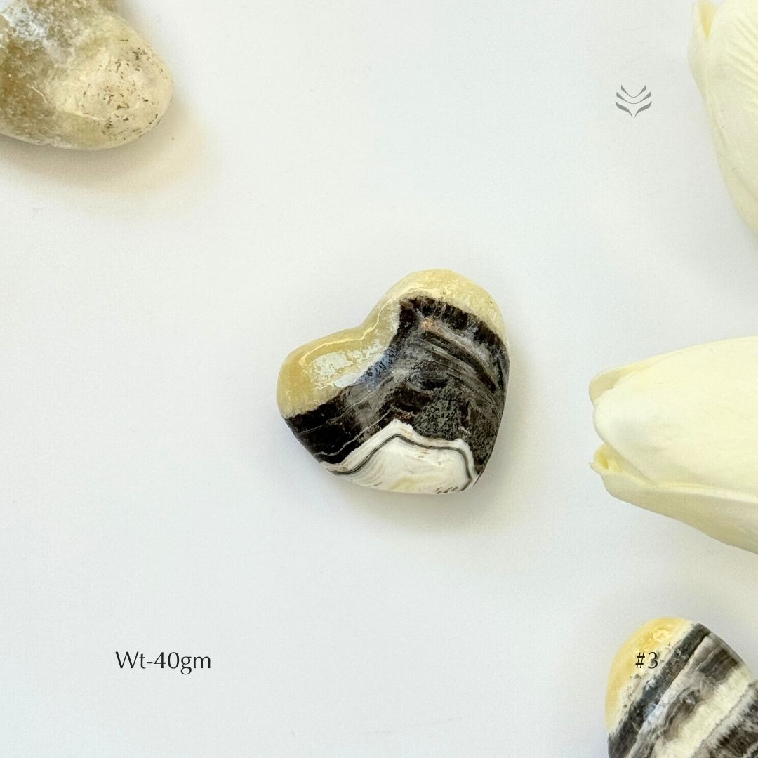 Cheat Proof Zebra Calcite Heart