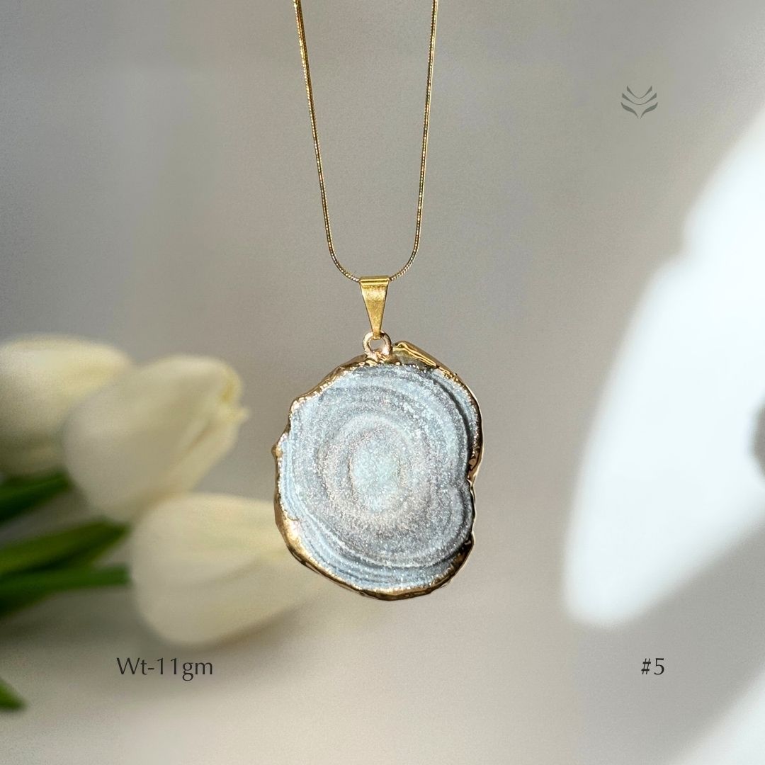 Half Geode Pendant Gold Plated