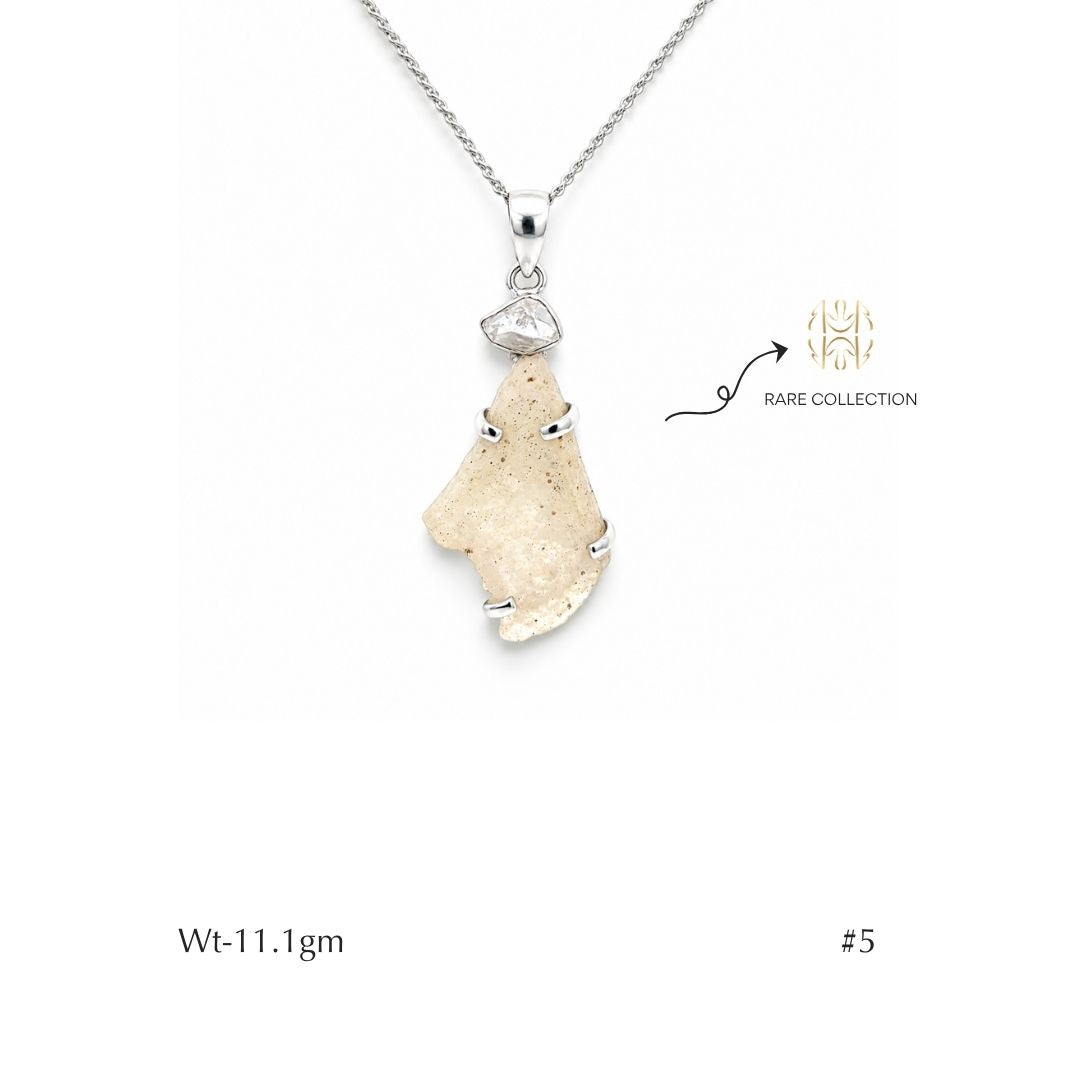 Libyan Desert Tektite with Herkimer Diamond #5