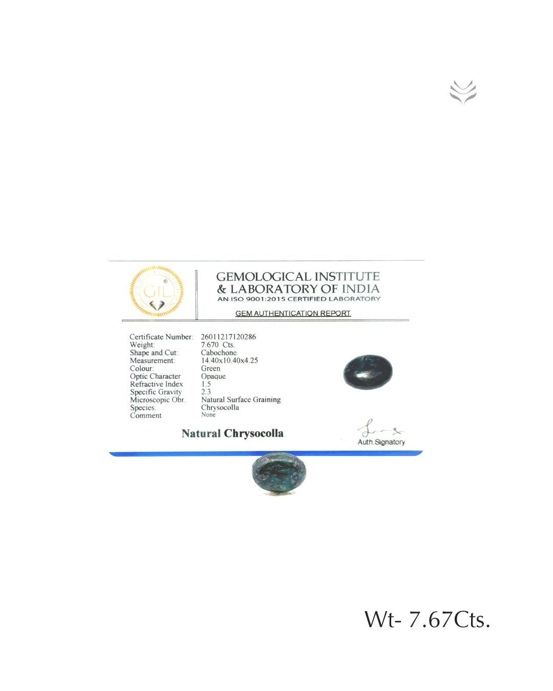 Chrysocolla - 7.67 Ct