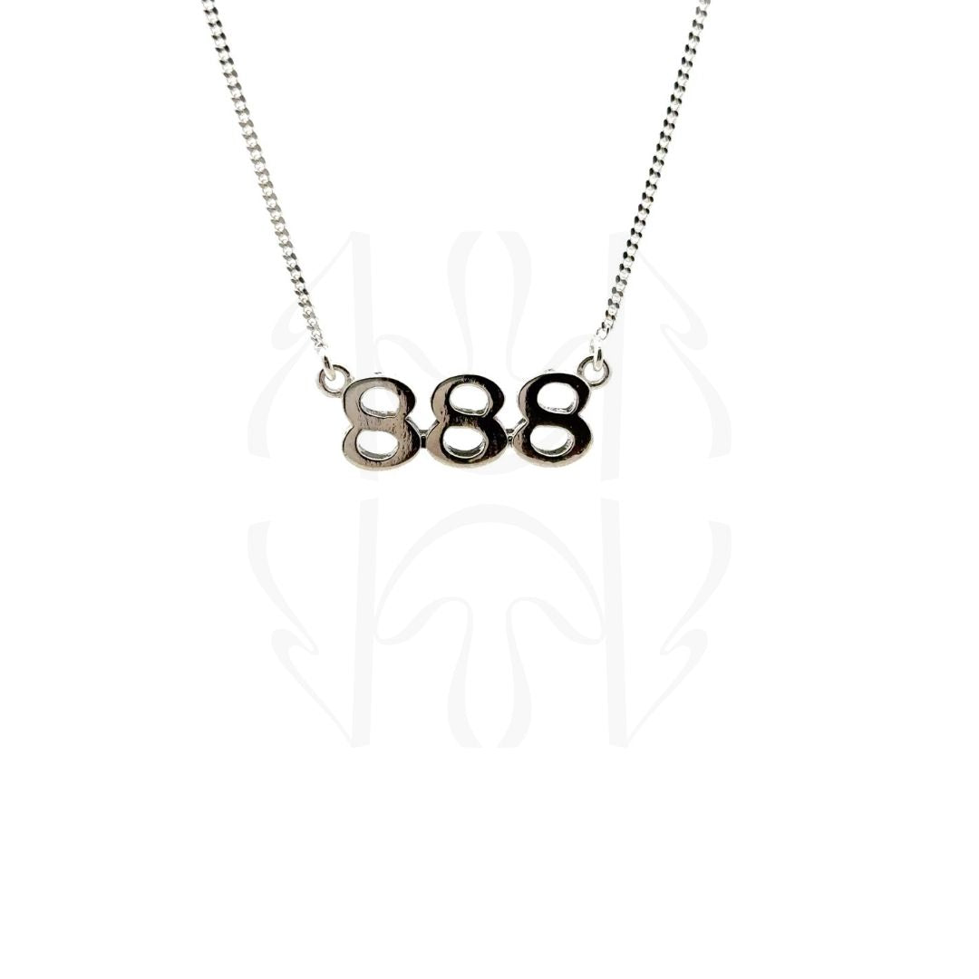 888 Silver Angel Number Pendant Pendant
