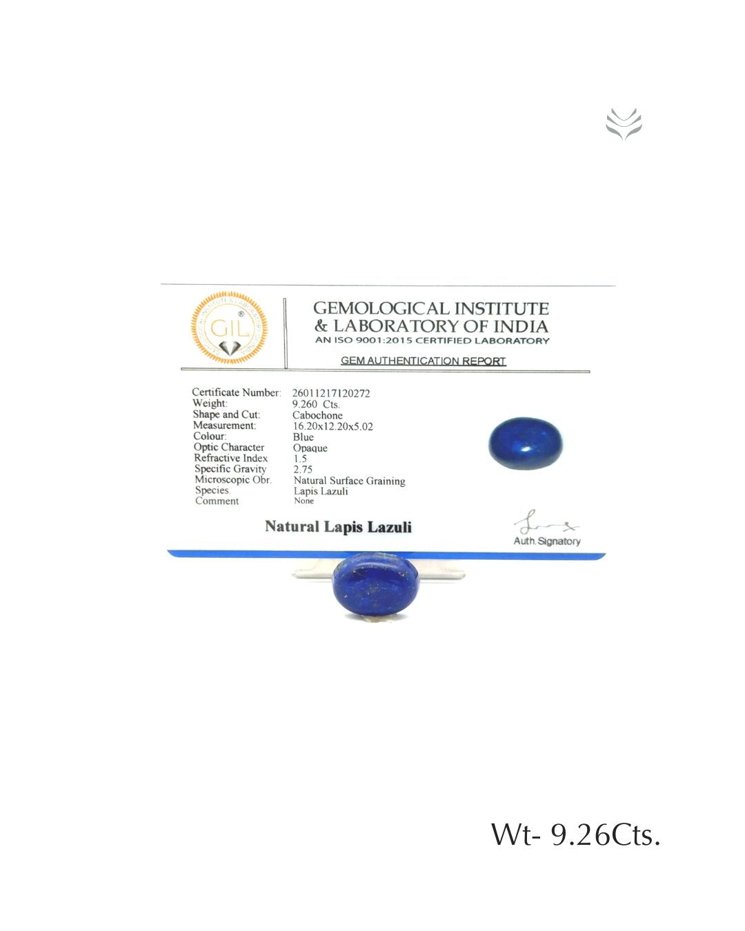 Lapis Lazuli - 9.26 Ct
