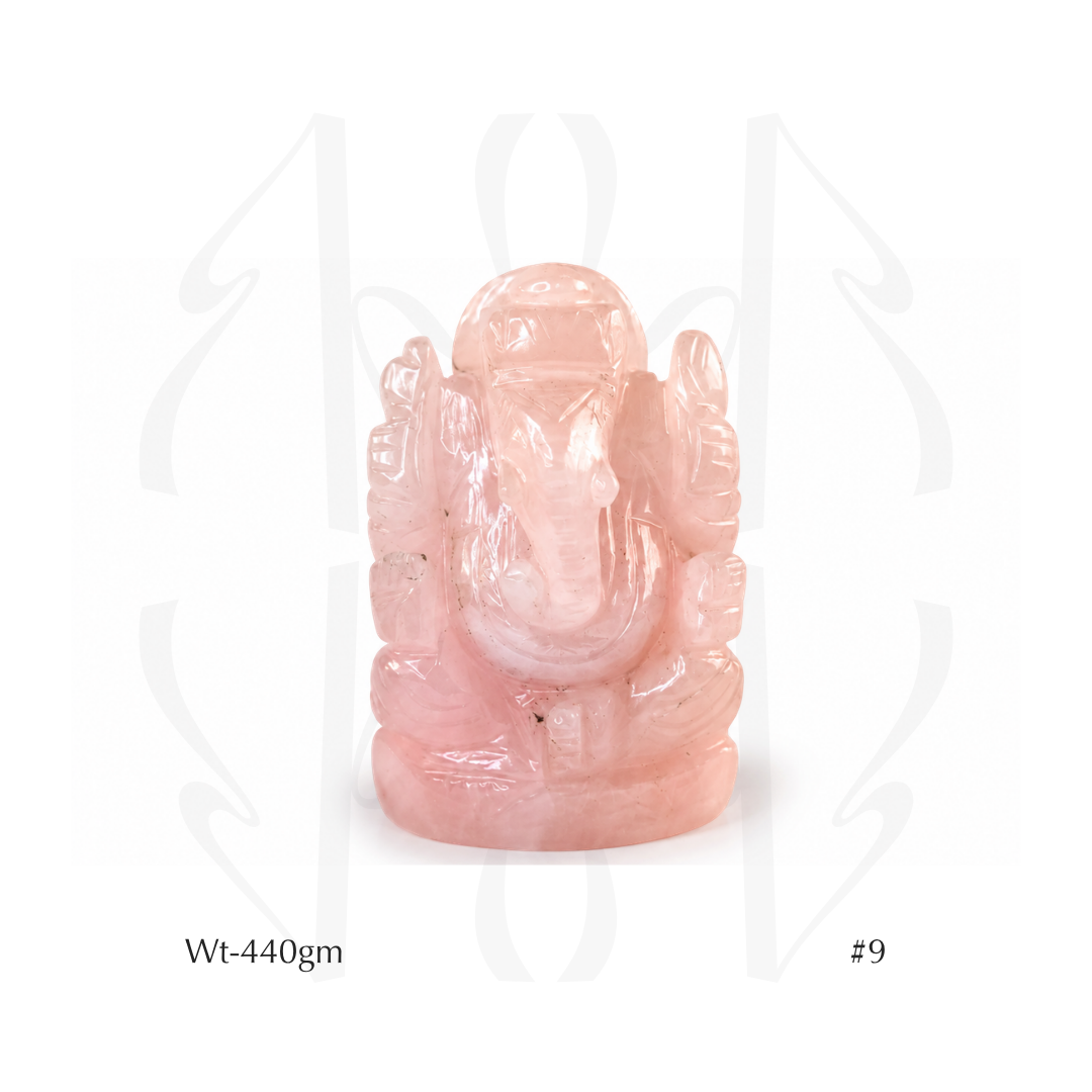 Rose Quartz Ganesha Idol