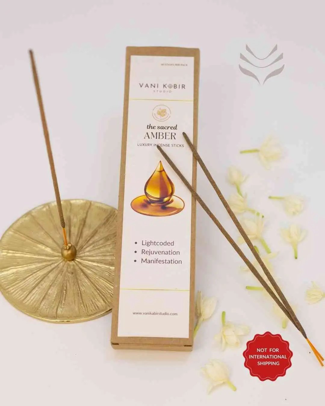 Light-Coded Amber Luxury Incense Sticks with stand