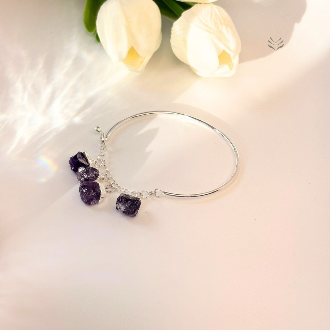 Amethyst Silver Plated Wristlet