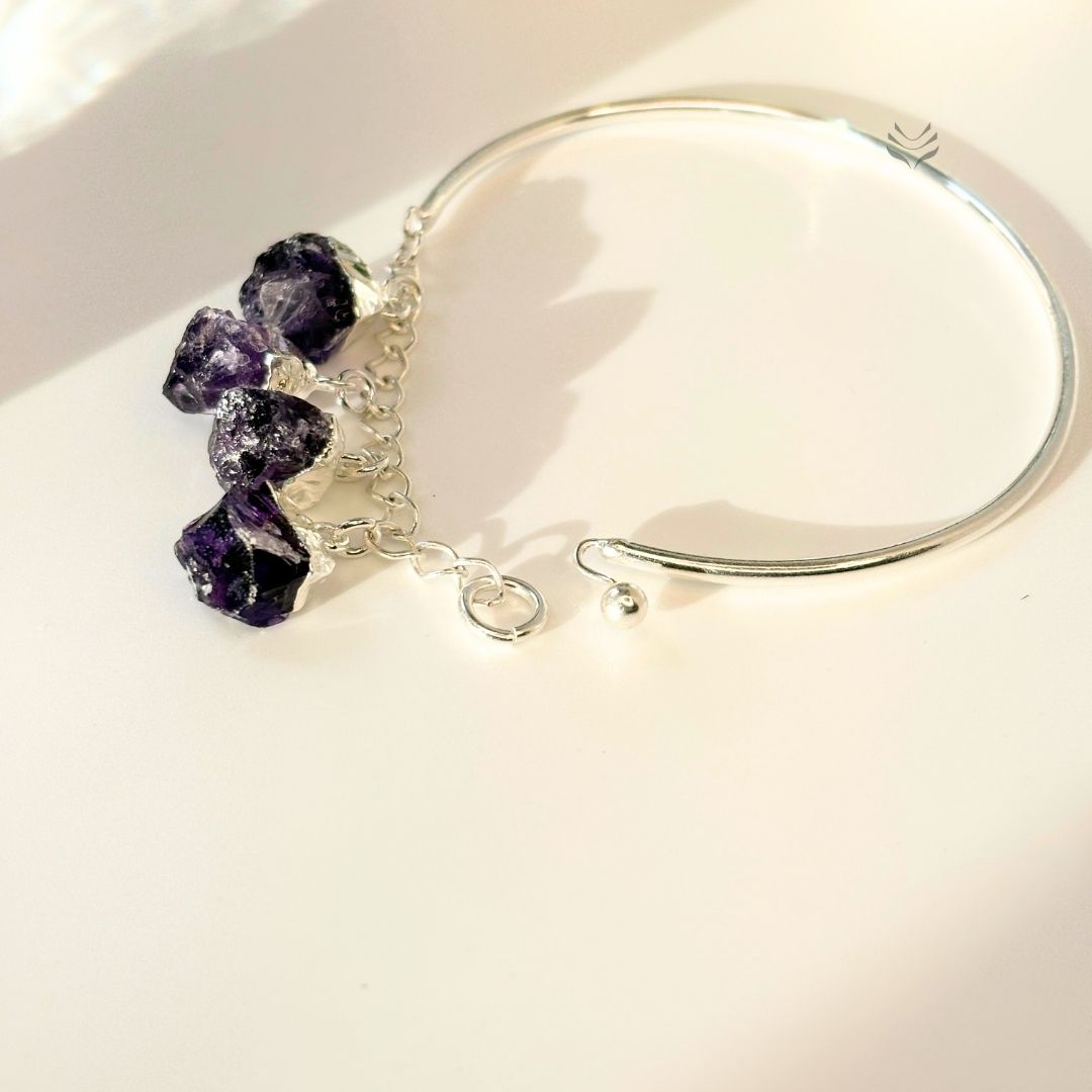 Amethyst Silver Plated Wristlet