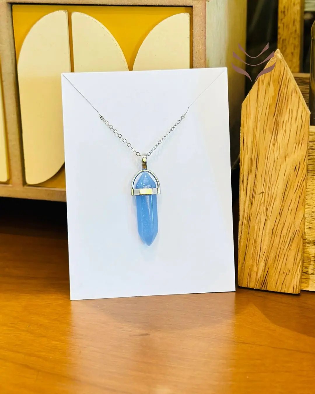 Angelite Double Terminated Pendant for Angelic Guidance and Support