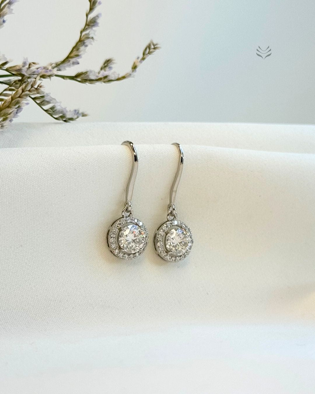 Athena Multi-moissanite Round Silver Loop Earrings