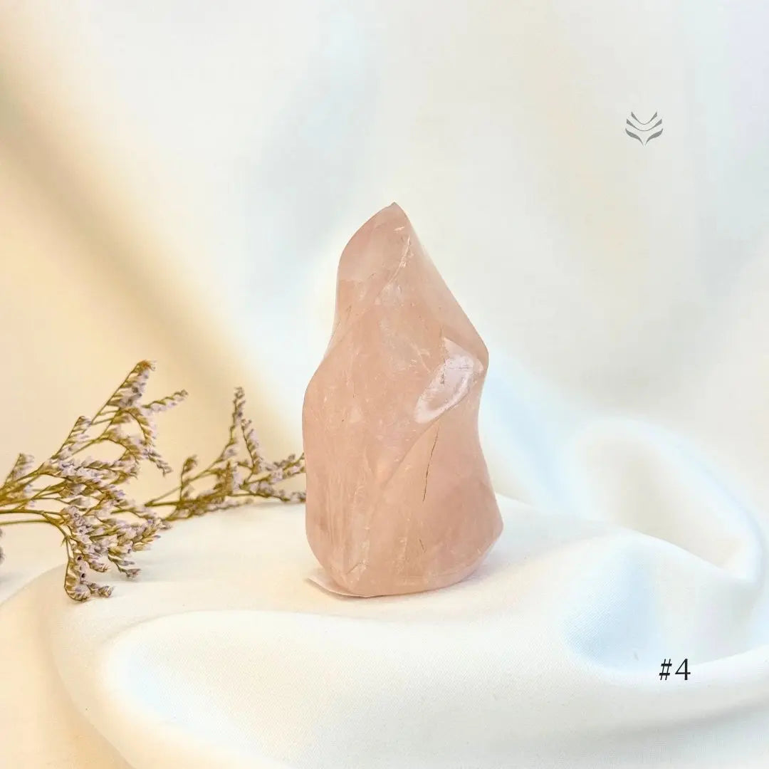 Be Loved Rose Quartz Flame Crystal Flame