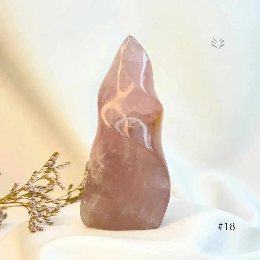 Be Loved Rose Quartz Flame Crystal Flame
