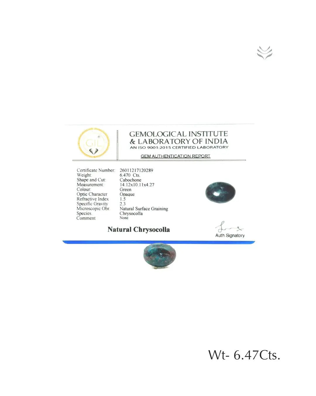 Chrysocolla - 6.47 Ct Gemstones