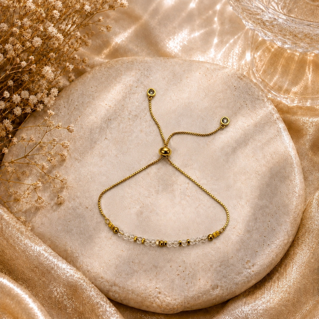 Clear Quartz Adjustable Bracelet
