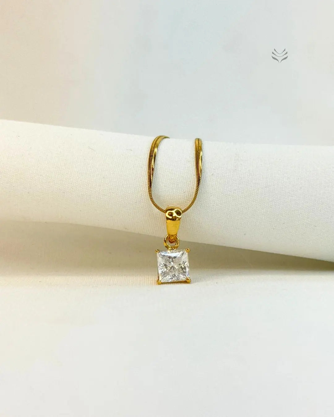 Freya Square Silver Gold-plated Pendant