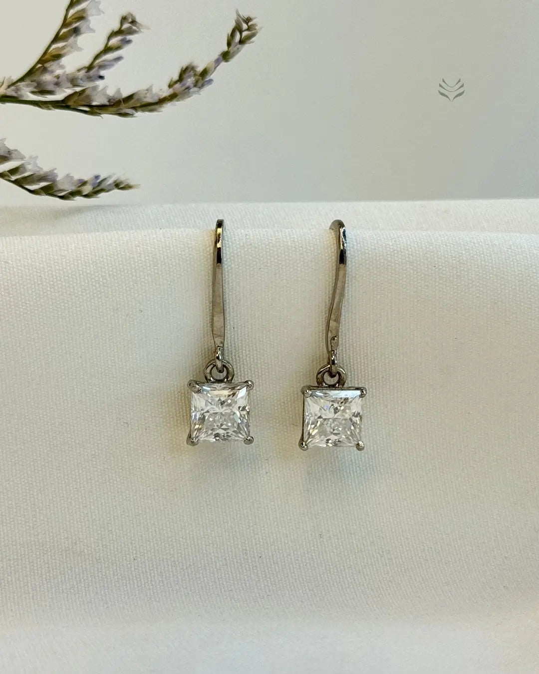 Freya Square Silver Loop Earrings