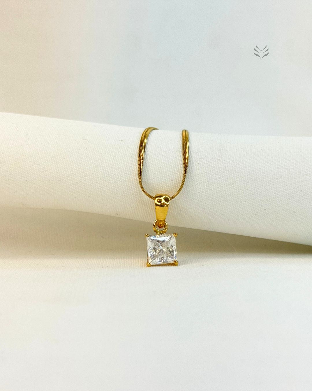 Freya Square Silver Gold-plated Pendant