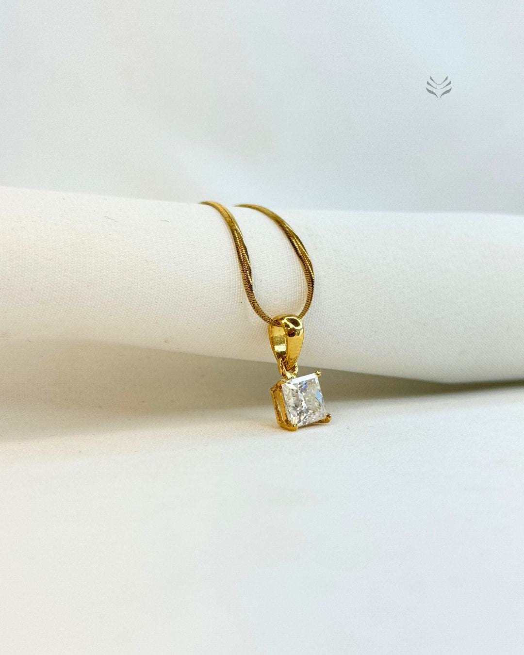 Freya Square Silver Gold-plated Pendant