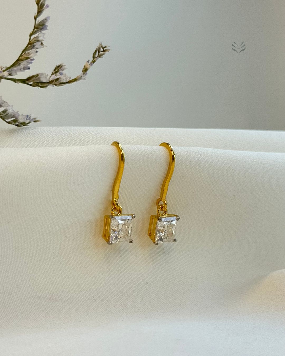 Freya Square Silver Gold-plated Loop Earrings