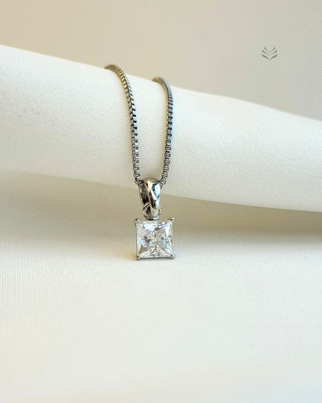 Freya Square Silver Pendant