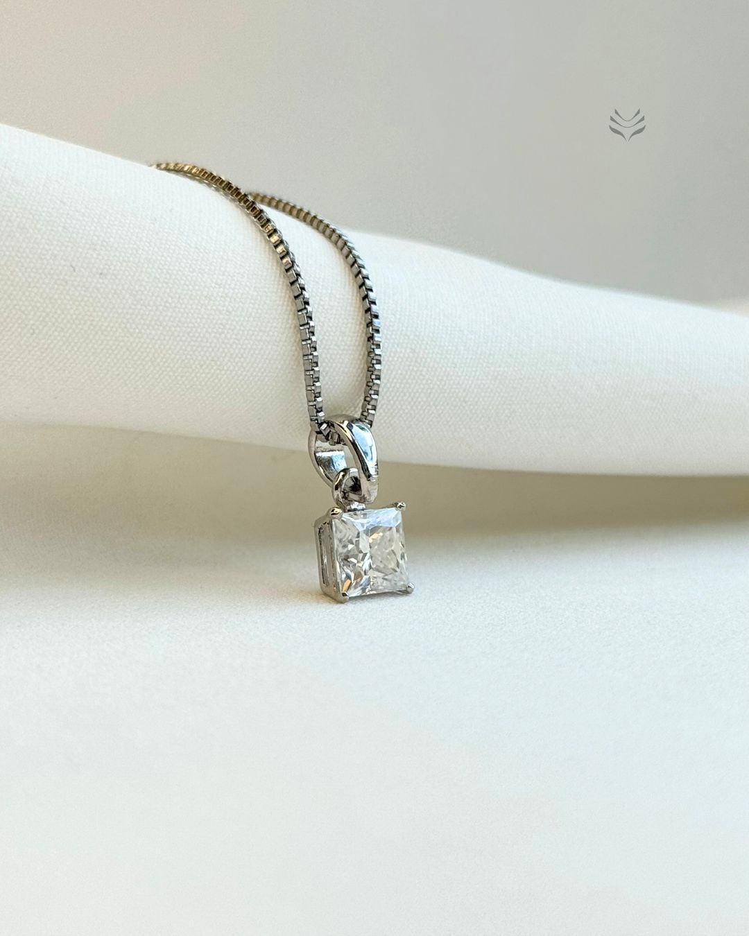 Freya Square Silver Pendant