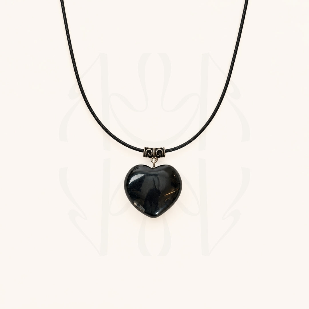 Good Witch Black Obsidian Heart Pendant