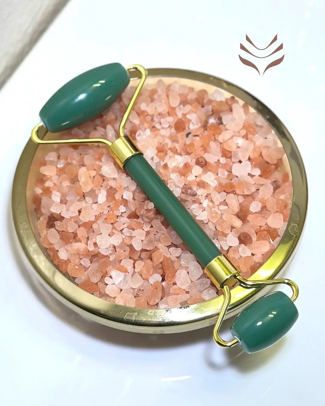 Green Aventurine Face Massage Roller for Skin Rejuvenation