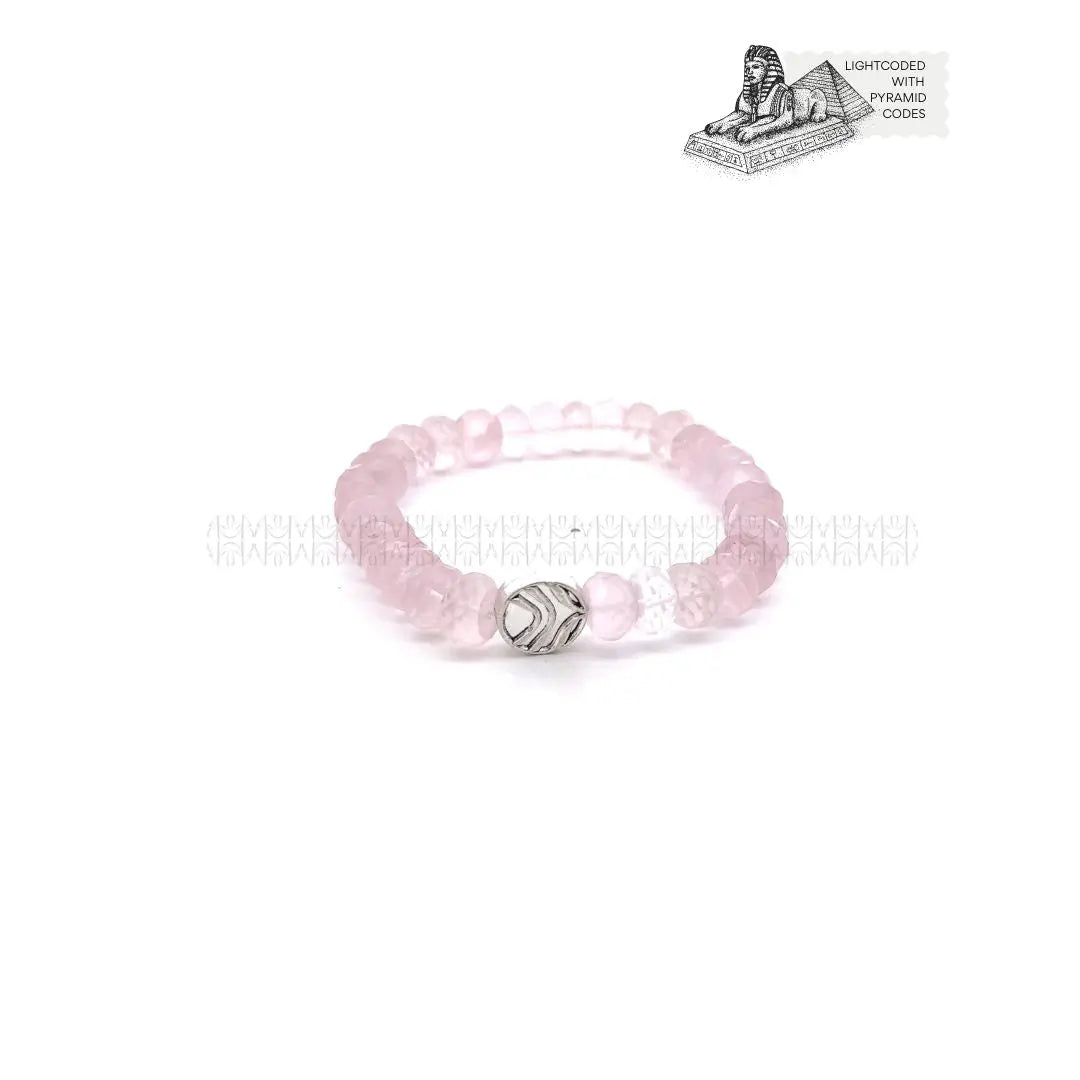 He Stays Diamond Cut Rose Quartz Bracelet