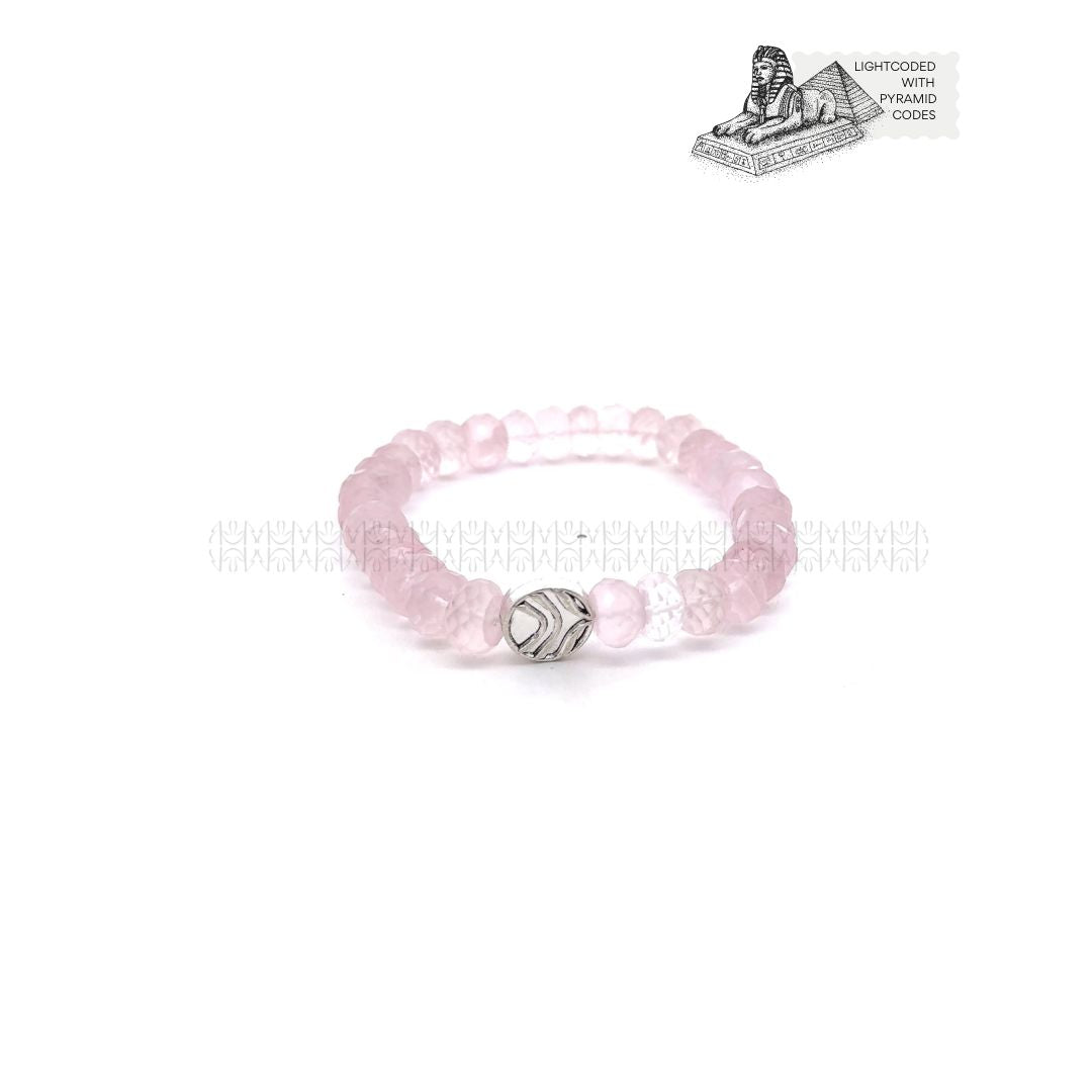 He Stays Diamond Cut Rose Quartz Bracelet