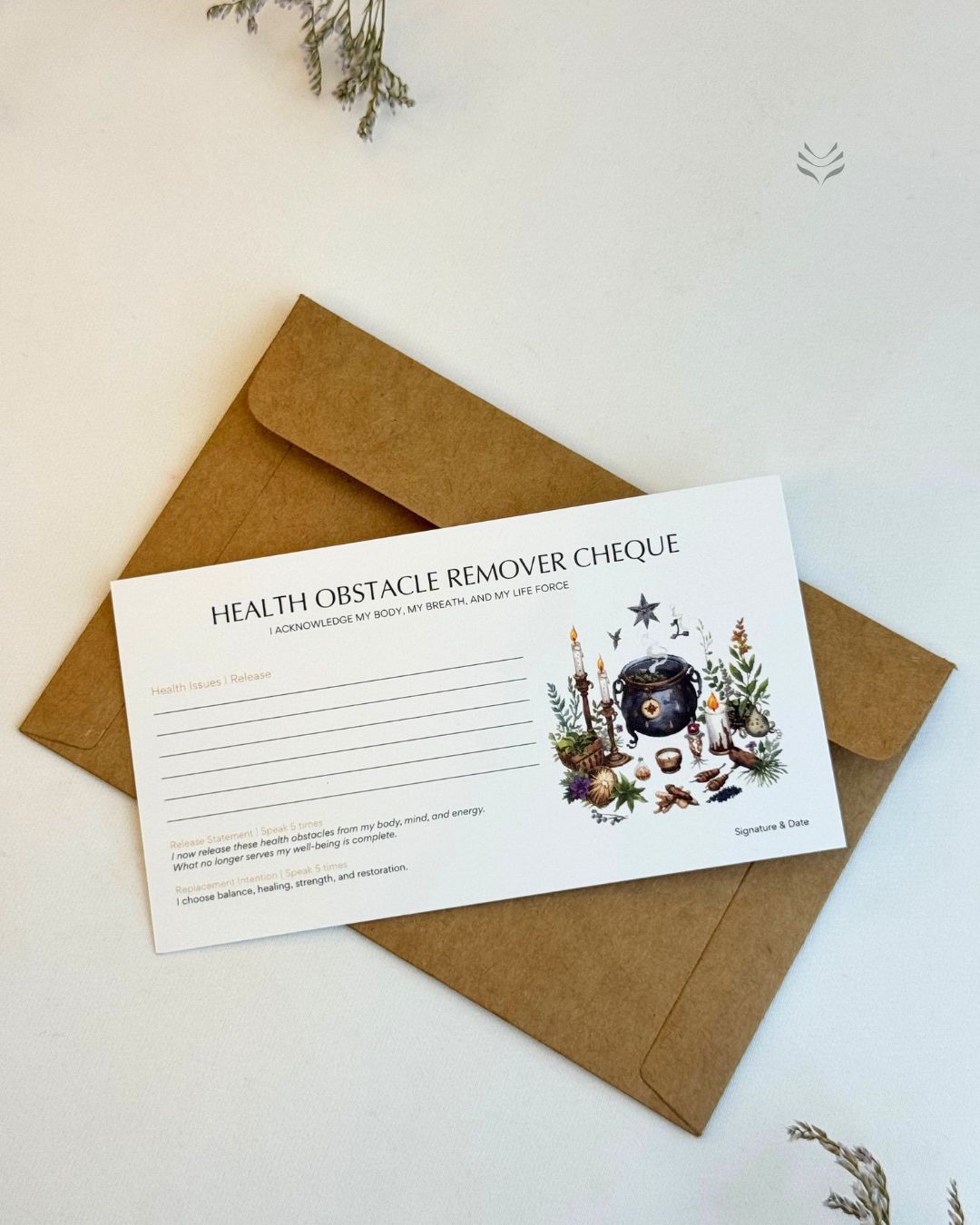 Health Obstacle Remover Cheque