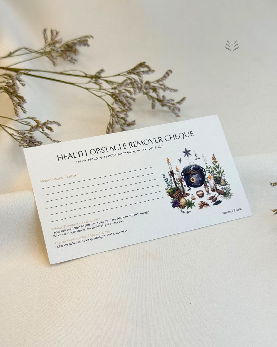 Health Obstacle Remover Cheque