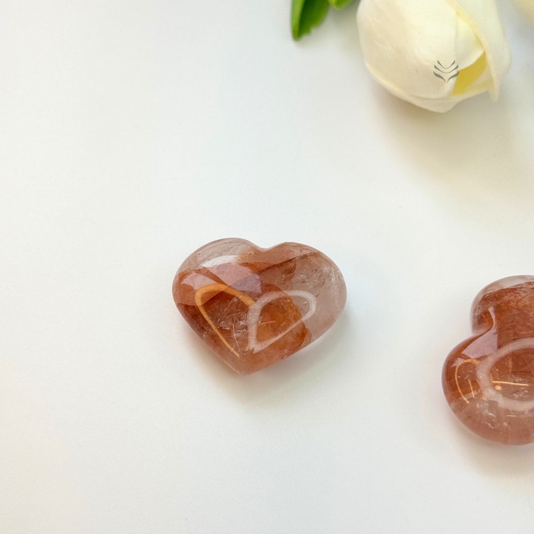Healthy Beat Hematoid Quartz Heart
