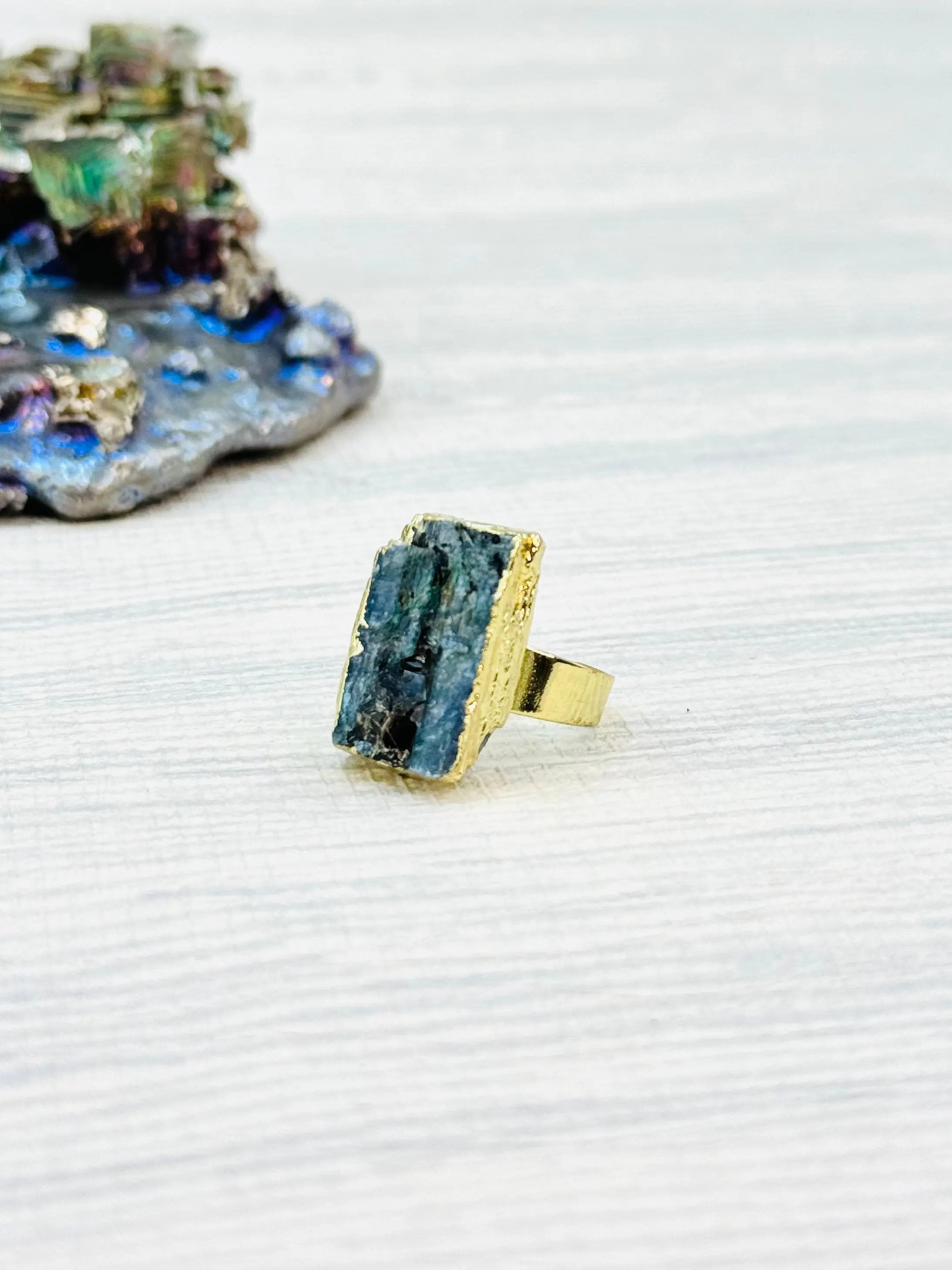Balance All Chakra's Raw Blue Kyanite Ring