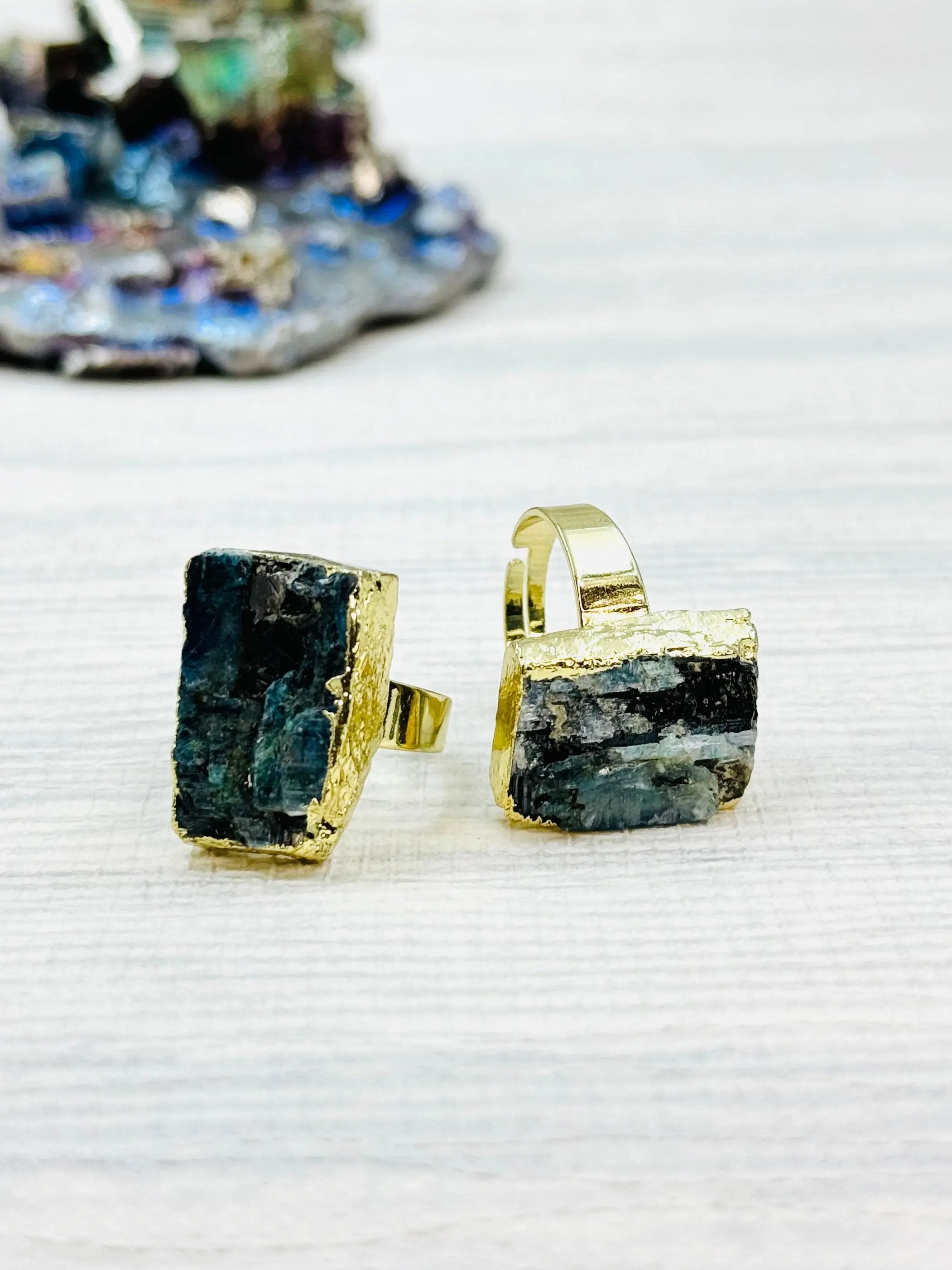 Balance All Chakra's Raw Blue Kyanite Ring