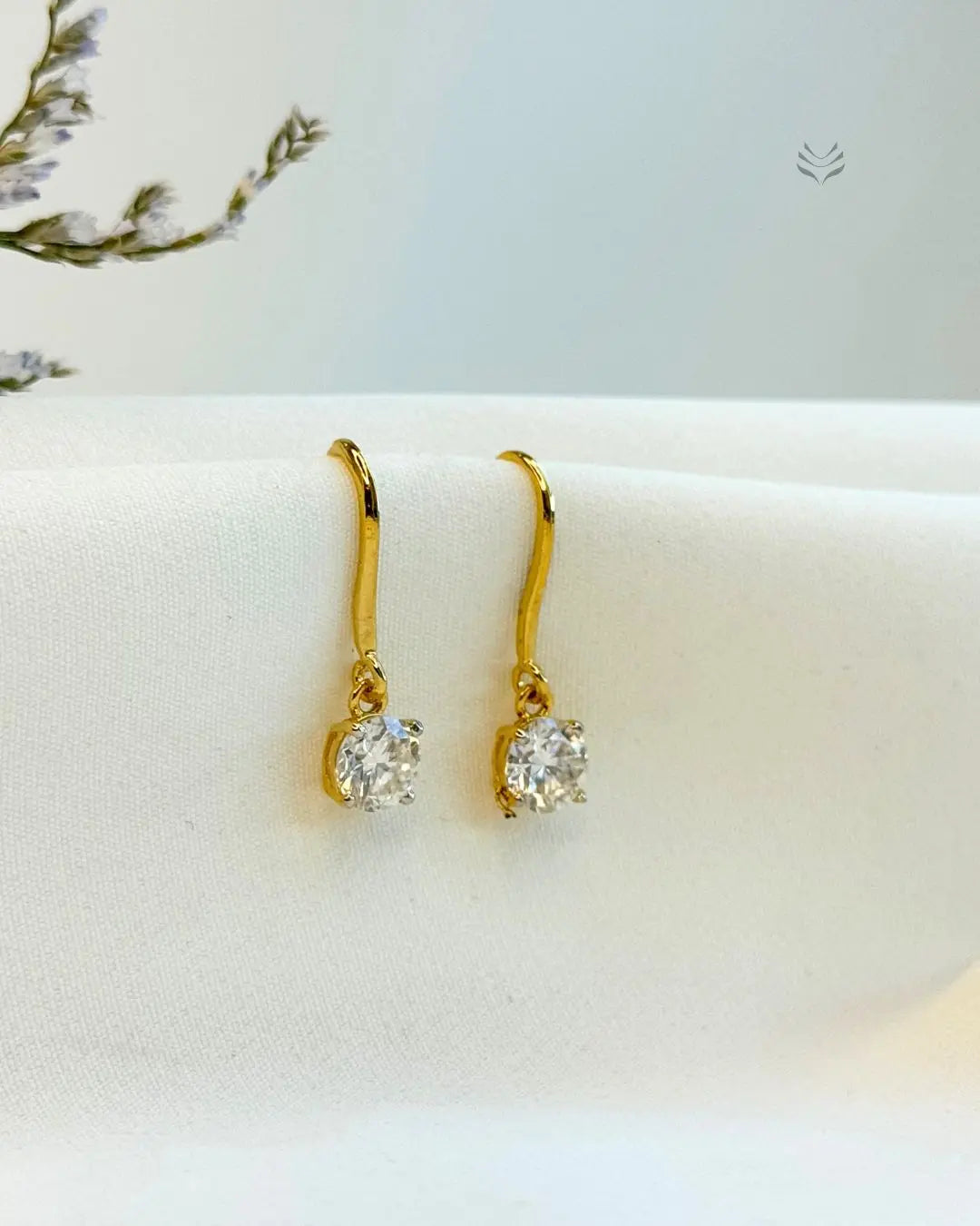 Iris Round Silver Gold-plated Loop Earrings